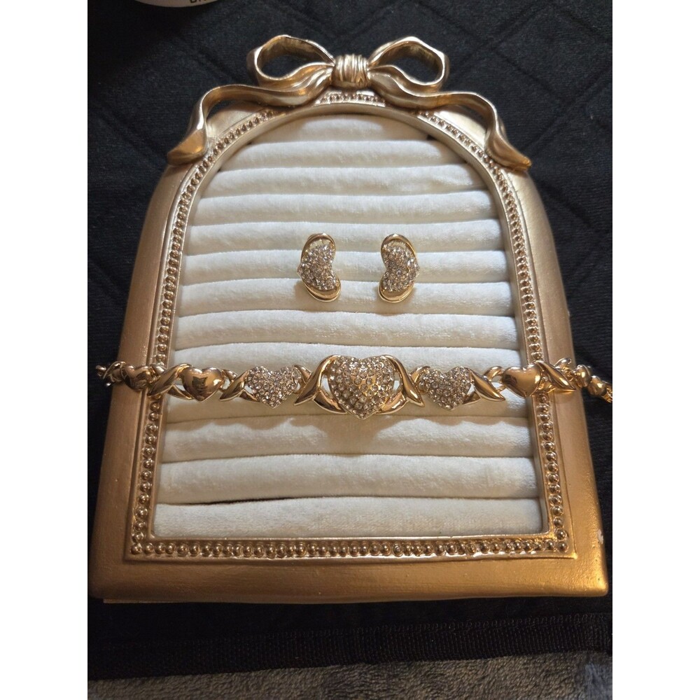 Xoxo Gold Plated Bracelet And Pierced Earring Sey